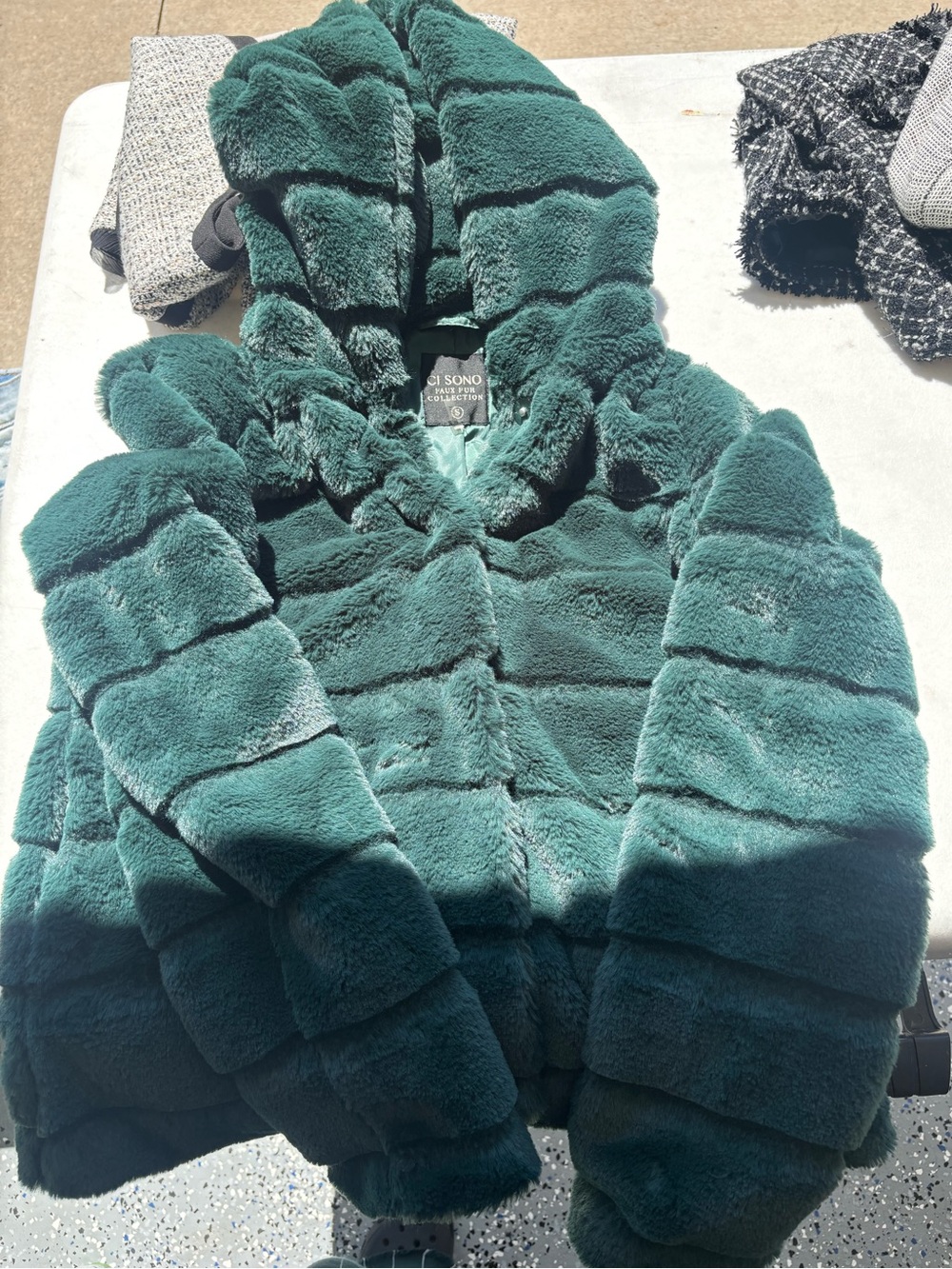 Ci Sono Girls' Teal Hooded Faux-Fur Puffer Jacket